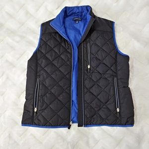 Lands' End Black and Blue Quilted Vest